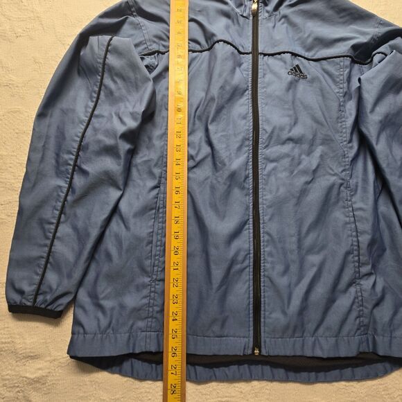Adidas Classic Blue Windbreaker Jacket Men Medium 90s Vintage Exercise Workout - Picture 6 of 7